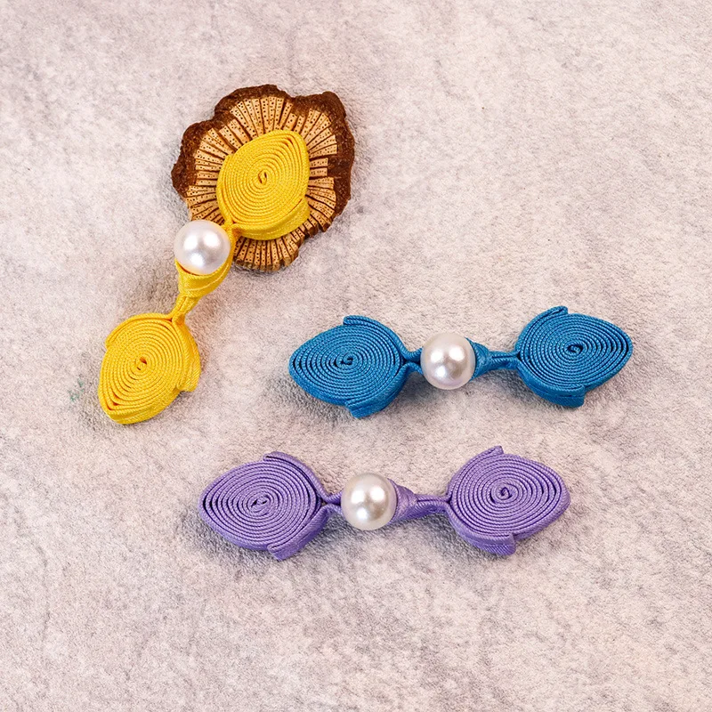 Hand button cheongsam eight satin pearl heart Chinese decorative buttons Tang costume ethnic clothing accessories