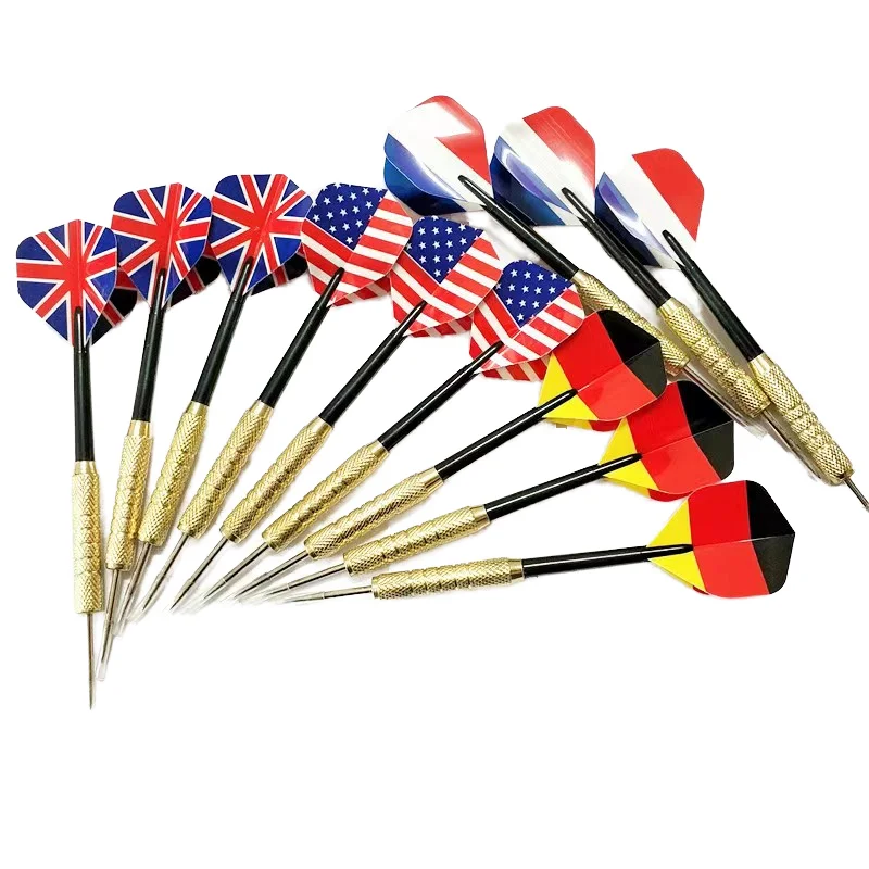 Flag dart professional black metal steel darts set tip darts for dartboards