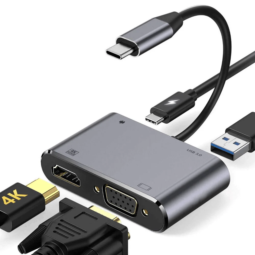 4 в 1 док-станция с USB Type-c и поддержкой разных
