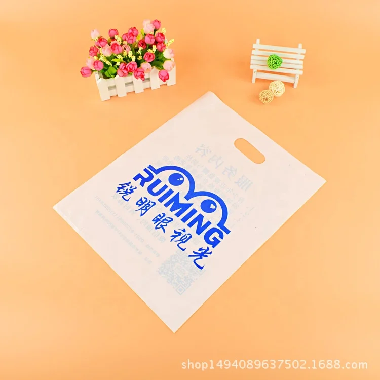 Custom Printed Logo Design LDPE/HDPE handle plastic bag die cut bag shopping bag for clothing/shoe packing
