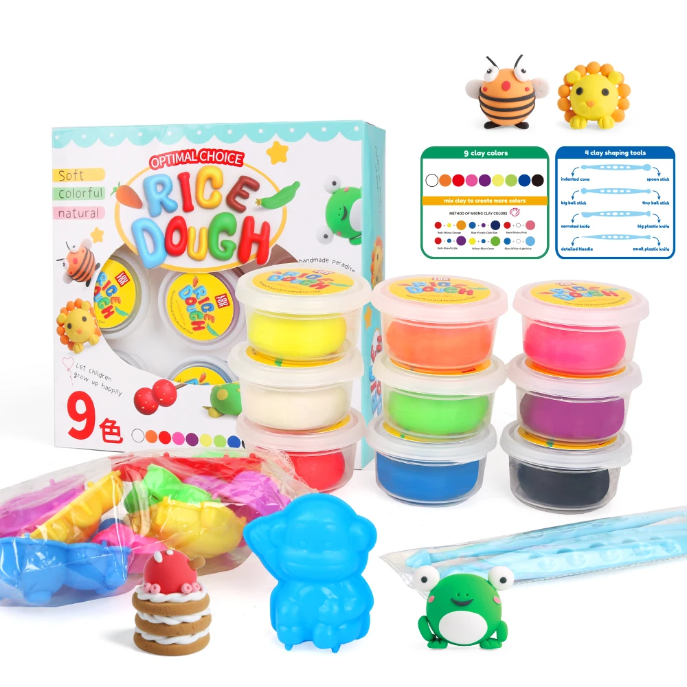 9 Colors Play Dough Clay with step by step direction Easy and Funny kids play dough