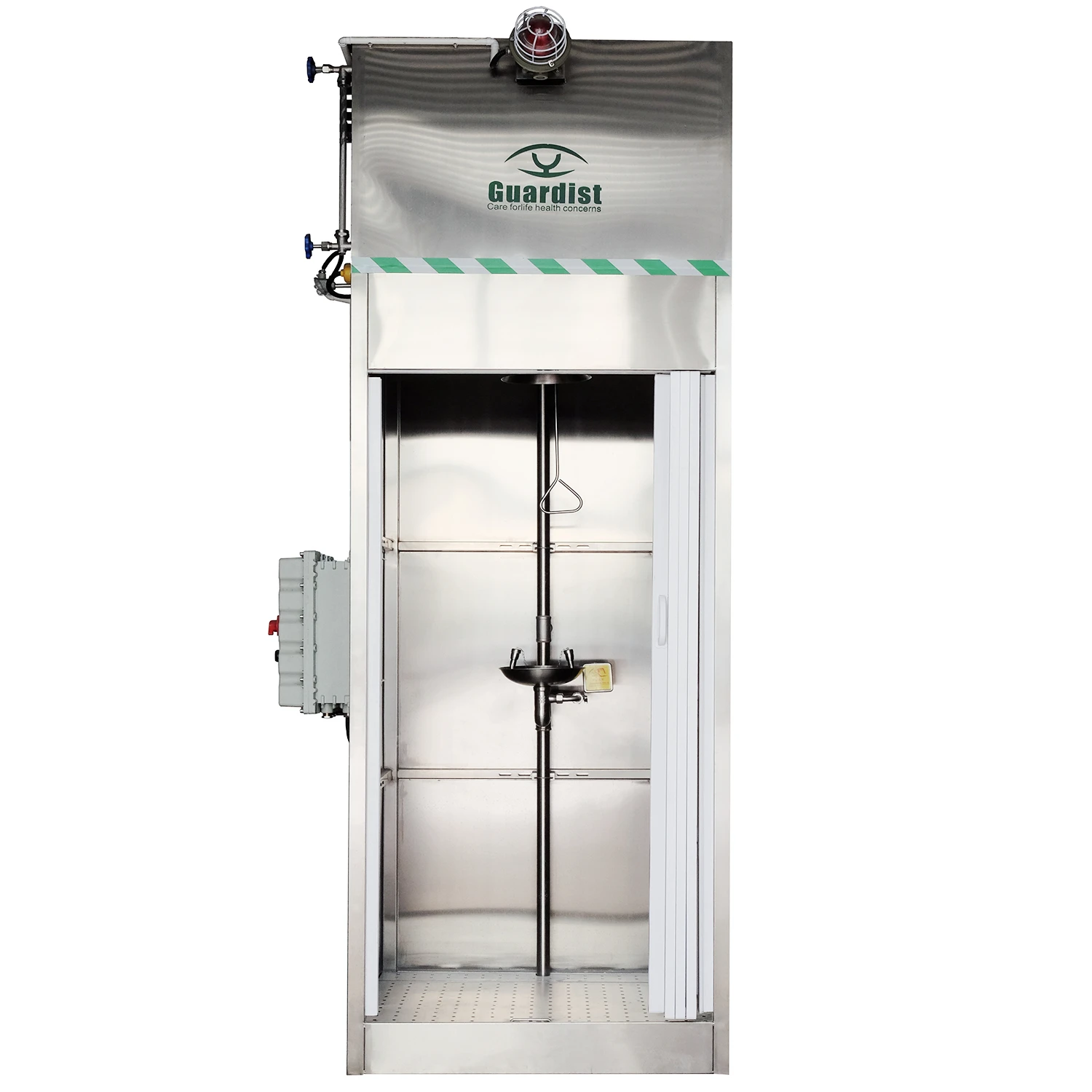 Emergency eye washer shower room