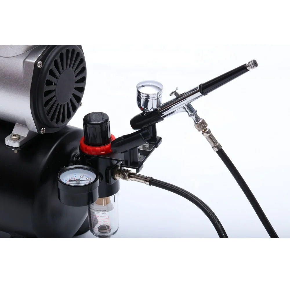 AS196K Two Cylinder Head Two Fans Airbrush Machine Kit  Airbrush Compressor