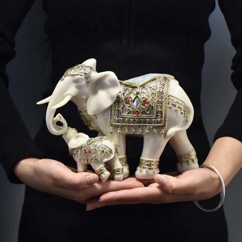 decor items for home table luxury large elephant resin statue figurine decoration handicraft