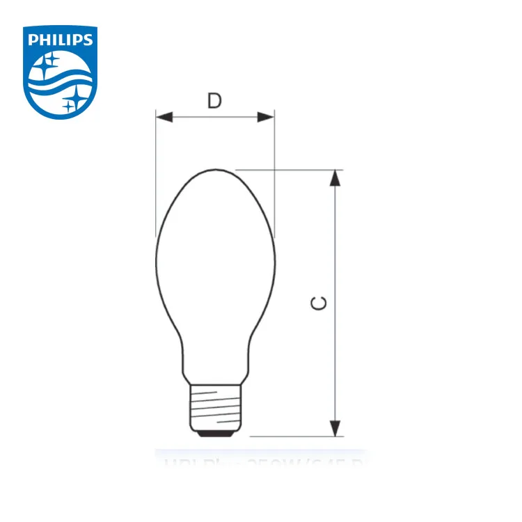  Кварцевые галогенные лампы PHILIPS с оплизированной наружной лампой HPI PLUS 250 Вт/645 BU E40 1SL/12