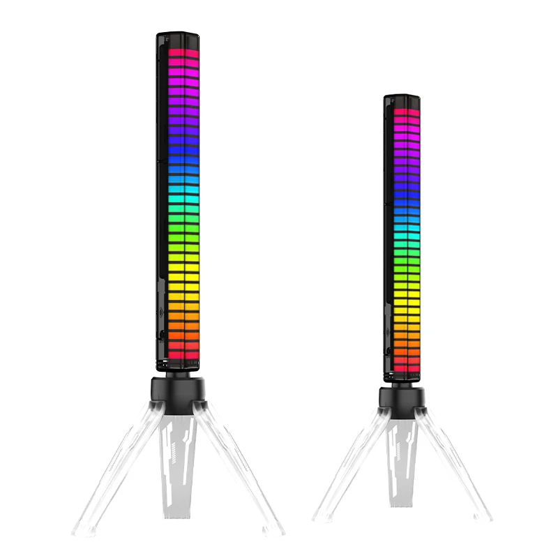 RGB Ambient 3D Pick-up Lamp Volume Rhythm LED Desk Light Car Voice Control Colorful Vibration Effects Smart Home Audio Lighting