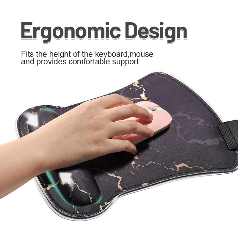 Soft RGB LED Mouse Pad With Wrist Rest