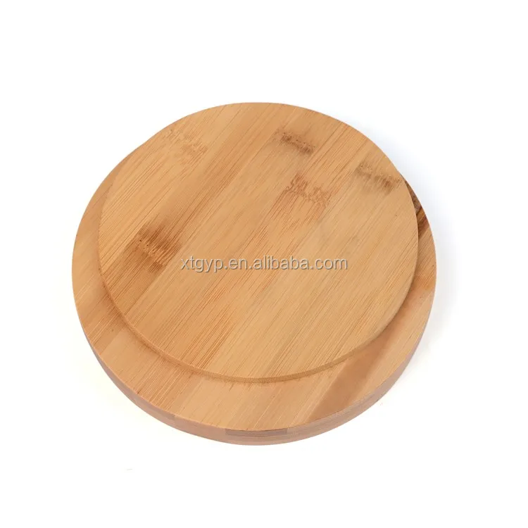 Wholesale Wooden Tableware Hotel Restaurant Tray Decoration Round Tray Walnut Real Wood Serving Tray With Handles