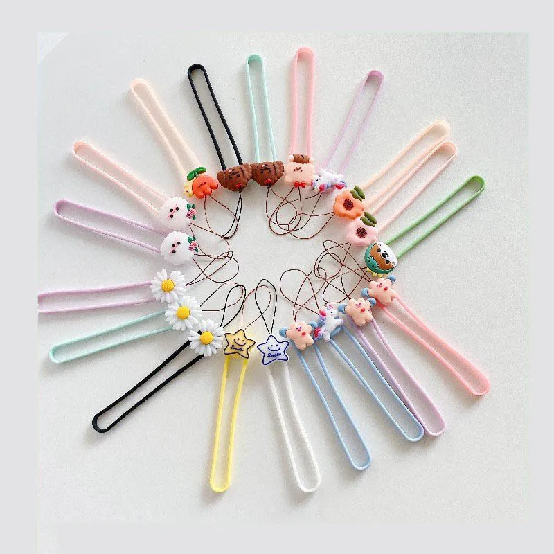 Cute short cartoon silicone lanyard phone
