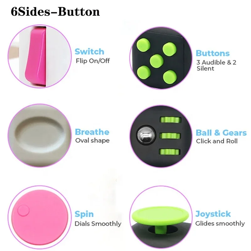 YUWEI Rainbow Color Cubes Antistress Toys Stress Relief Decompression Toy Offices Games For Adults Antistress anxiety Kids Gift
