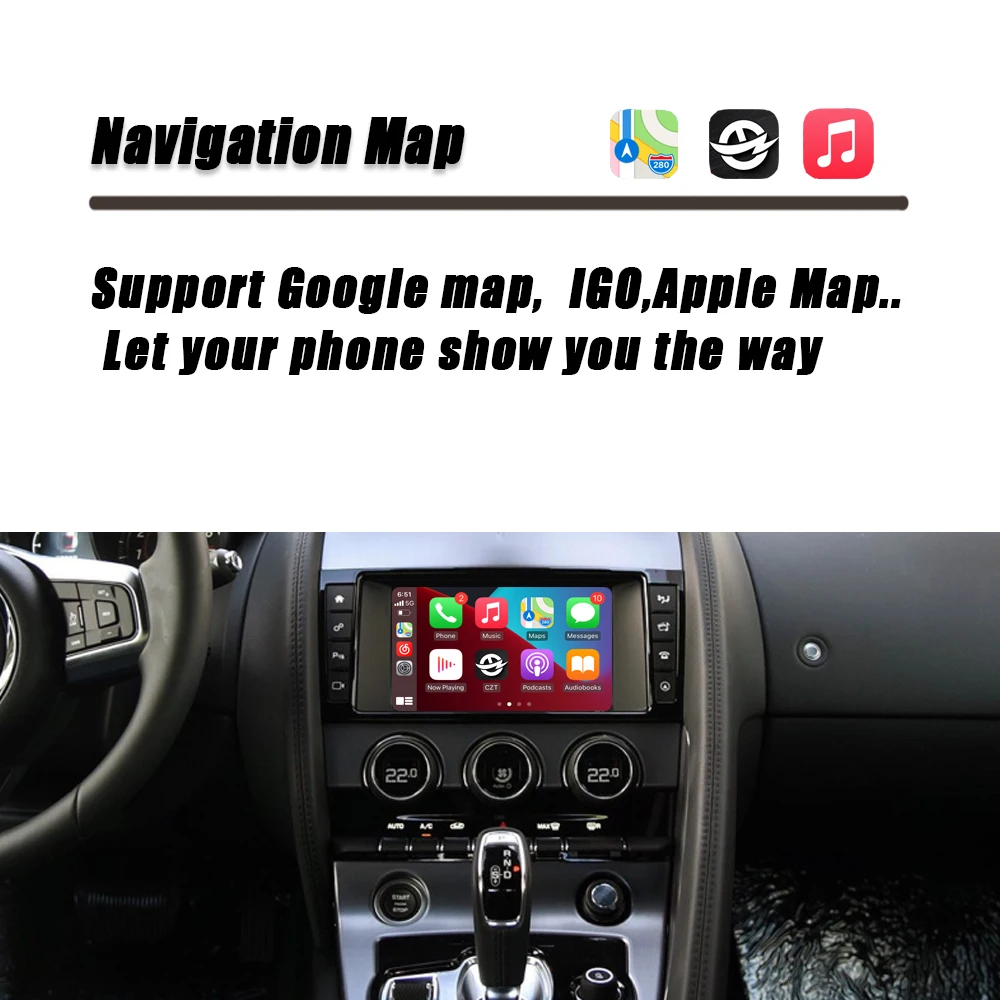 CZT-AUTO беспроводной CarPlay и Android авто для Jaguar F-PACE Harman Host 8