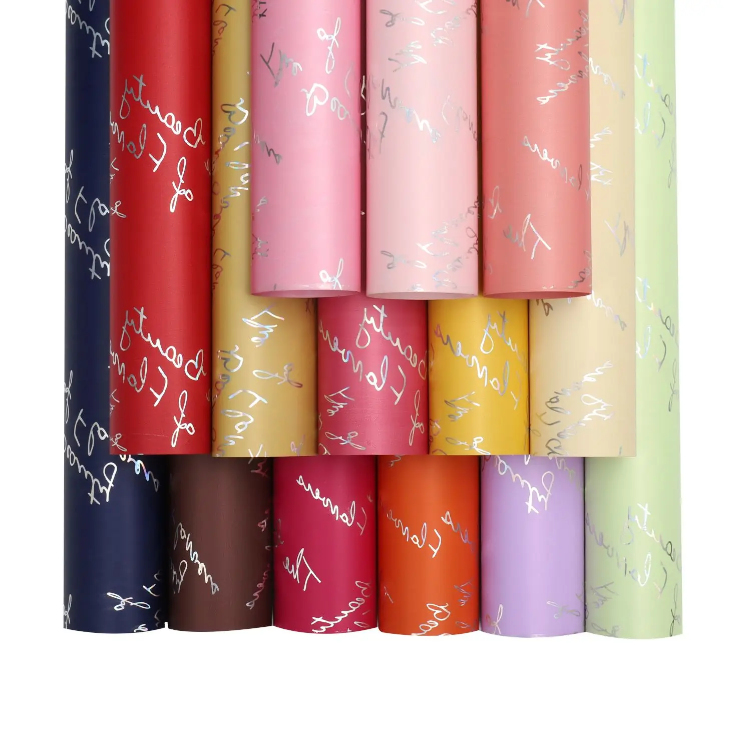 
Hot Stamp Flower Wrapping Paper For Christmas Birthday BOPP Film Waterproof Gift Packaging Paper 
