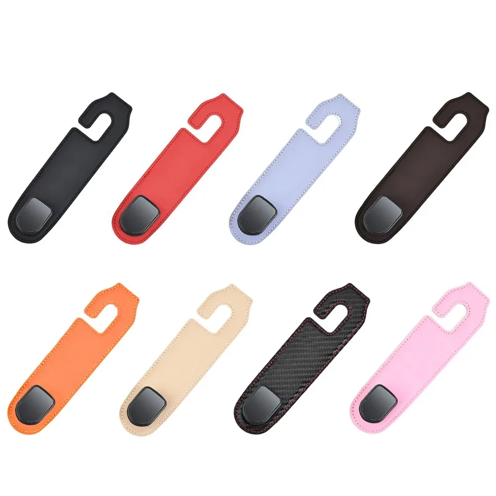 Car Back Seat Hooks Tools Suede Leather Auto Seat Headrest Hooks Storage Hanger Upgrade Automotive Interior Accessories Fastener