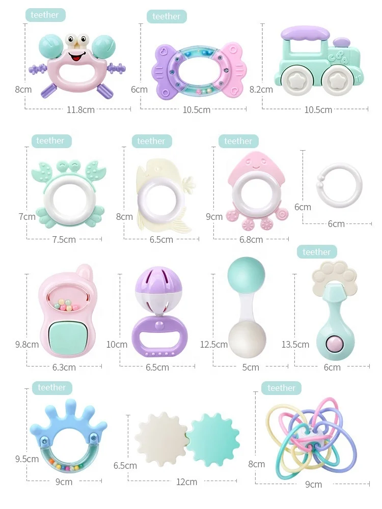 Wholesale Silicone Teether Baby Rattle And Teethers Toys Food Grade Teething Toys For Newborn