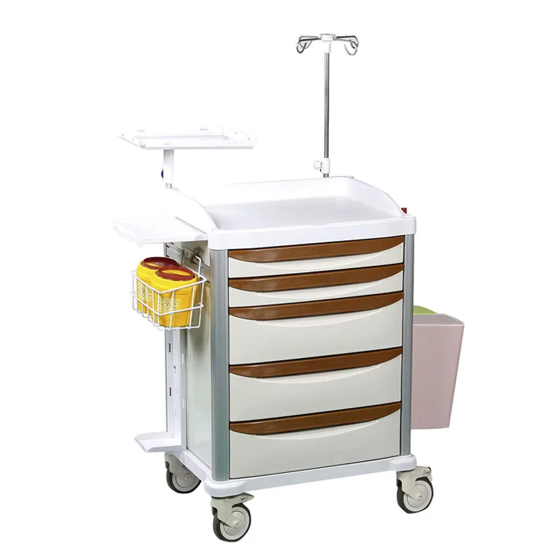 Аварийная реанимационная тележка из АБС, медицинская тележка из АБС, медицинская тележка из АБС с ящиками