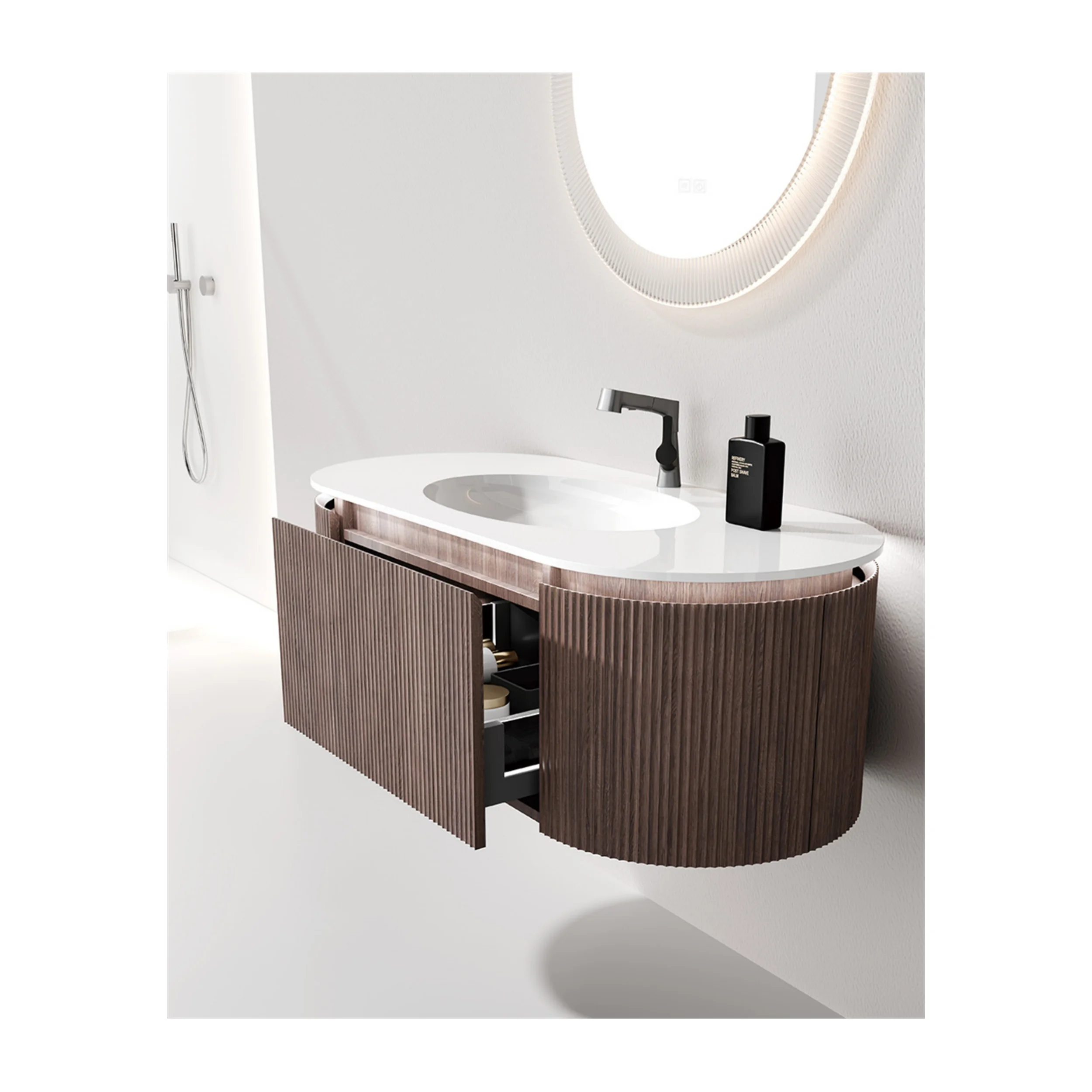 Modern Luxurious Hotel & Home Wall Mounted Bathroom Vanity with Mirror Hot Design Home Office Bathroom Makeup Vanities Cabinet