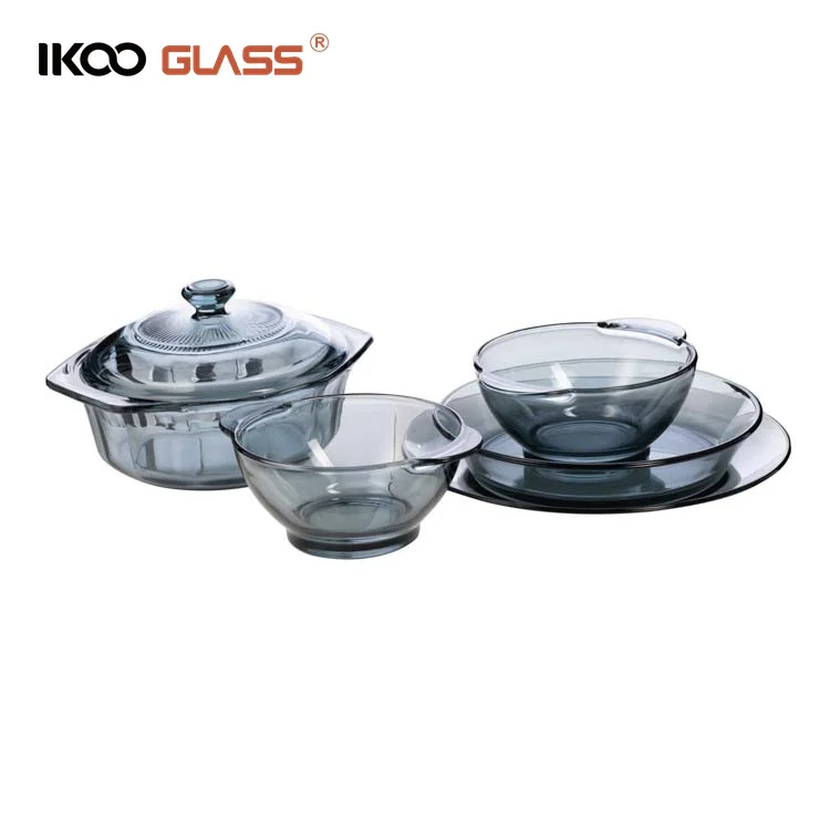 Glass Casserole Dish with Lid Oven Safe Covered Round Casserole Dish with Handles, Glass Microwave Bowls With Glass Lid