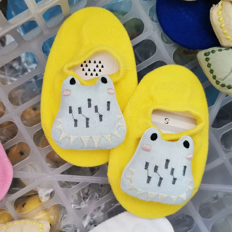 Spring Korean Fashion Cute Bow 3D Cartoon Dolls Toddler Socks Soft Cotton Fancy Non-slip Baby Floor Socks