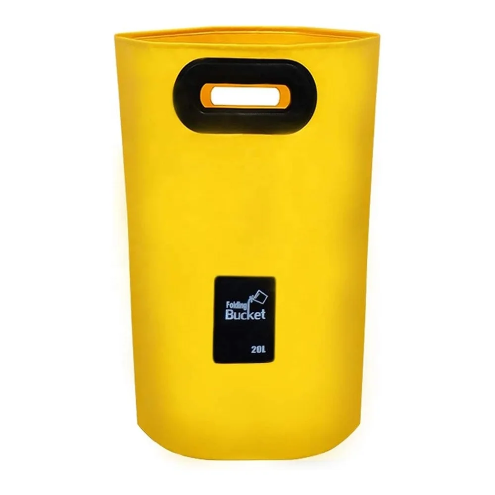 Outdoor Camping Portable 500D Tarpaulin Colapsible Fruit Washing Bag Fishing Waterproof Folding Bucket Bag