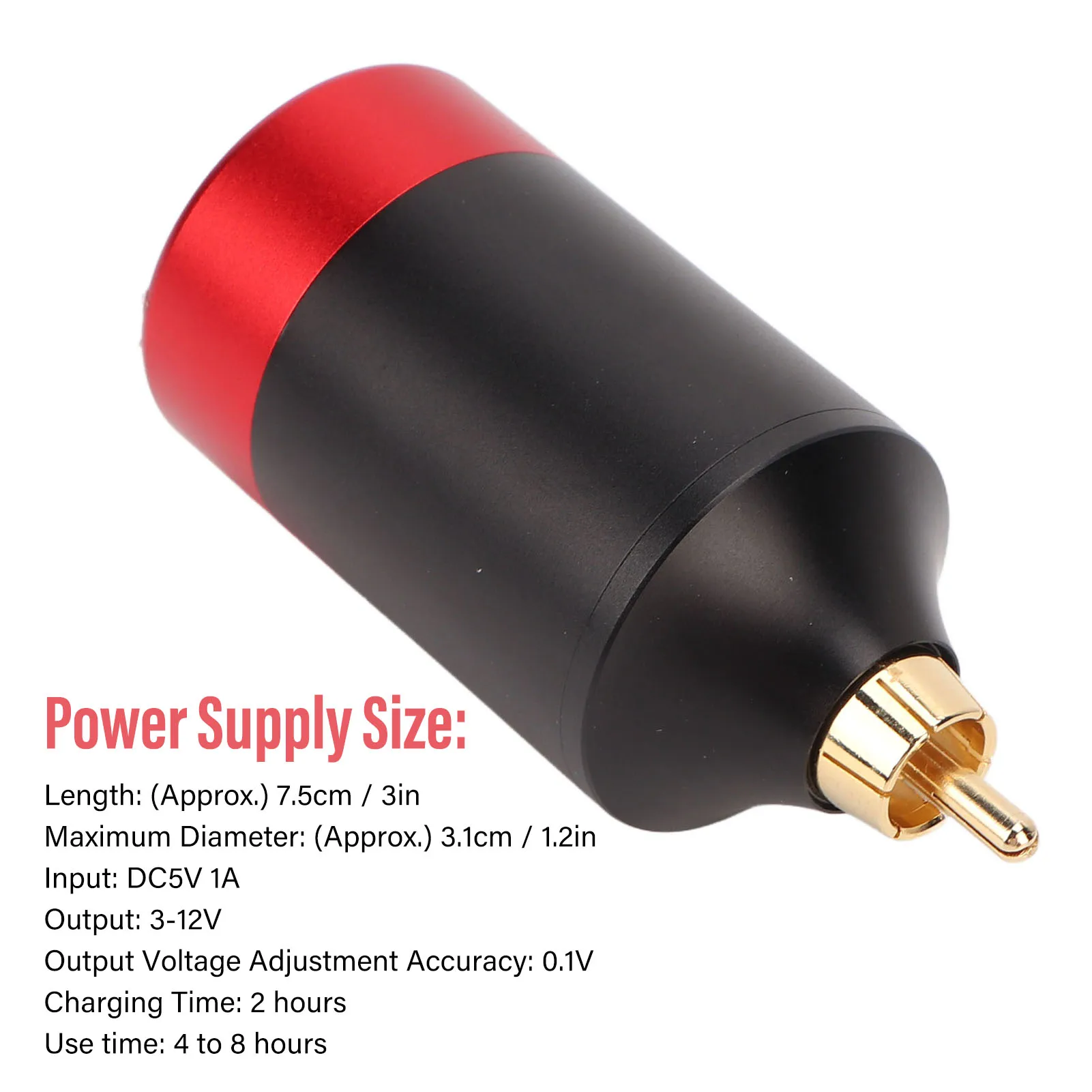 Wireless Tattoo Power Supply with USB Charging Cable LED Display Tattoo Machine Battery RCA Interface 1500mAh for Tattoo Salon