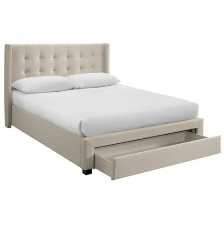Cheap Price Latest Soft Upholstered King Queen Size Bed Frame Drawers Storage Bed