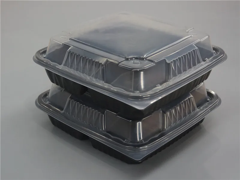 Герметичный одноразовый контейнер для еды с 3 отделениями в блистере 9 дюймов
