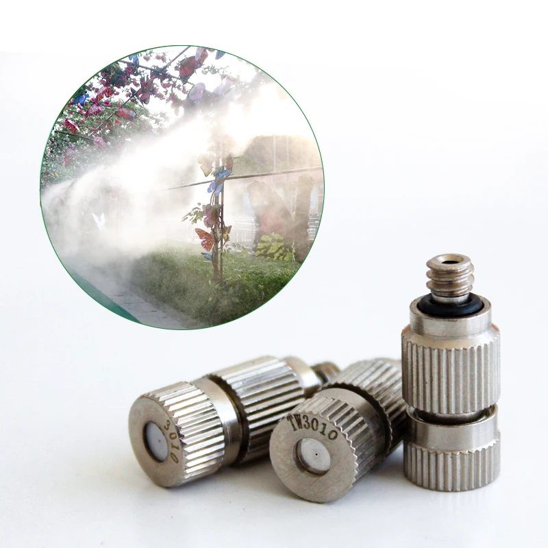 3/16unc Anti drip brass fog nozzle High Pressure Cooling metal Mist cooling Nozzle for garden greenhouse water control