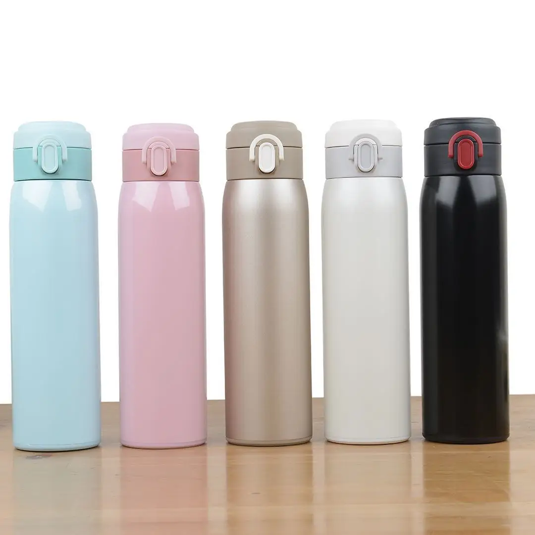 Vacuum Mug With Bounce Cover 304 Stainless Steel Straight Insulation Cup