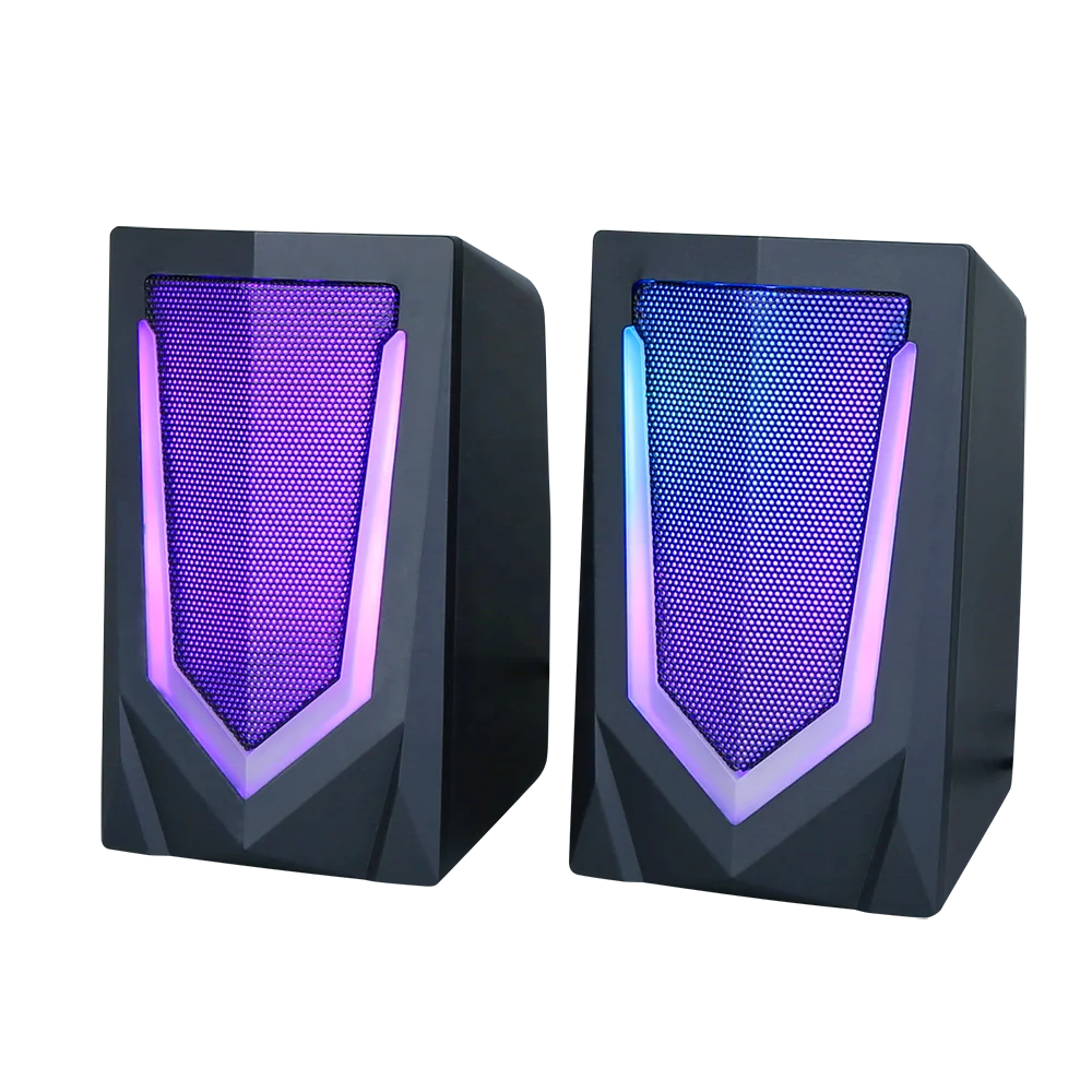 2023 New Audio Player Powerful Bass Dual Channel Desktop Portable Volume Control USB RGB Gaming Speakers for PC Computer