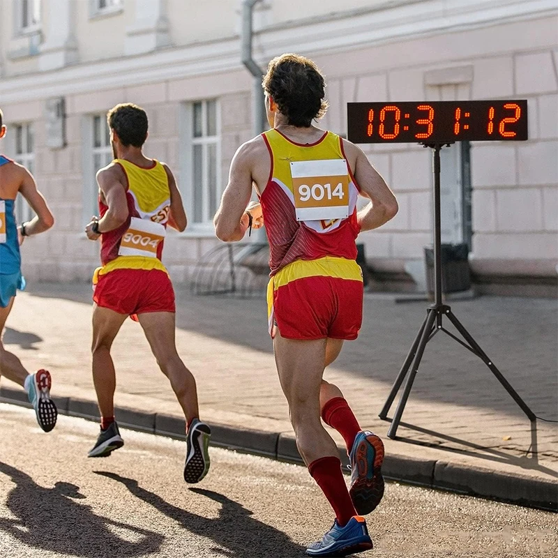 Jhering Single Sided Non-Waterproof 8 Inch Digit large Screen Remote Marathon Race Timing LED Clock with Tripod