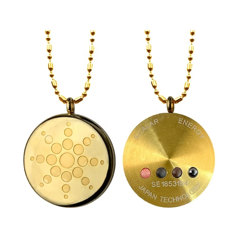 Personalize quantum pendant original stainless steel with negative ions powder FIR Germanium Magnet with customize logo