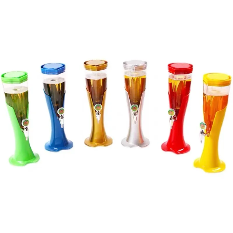 Wine Column Commercial Beer Cannon with Faucet Pourer 3L Carlsberg Container bar Wine Beer Tower