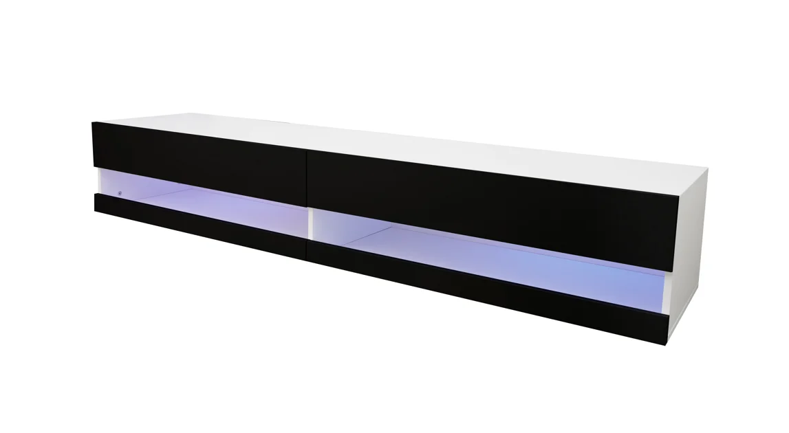 Modern living room furniture independent wall mounted floating wooden TV stand cabinet with LED light TV cabinet