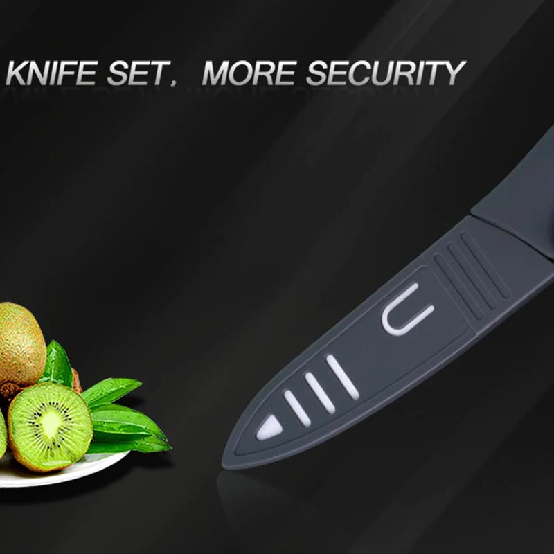 
Hot Sale 3pcs Coated Ceramic Kitchen Knives Colorful Nonstick Coating Kitchen Fruit Knife Set 