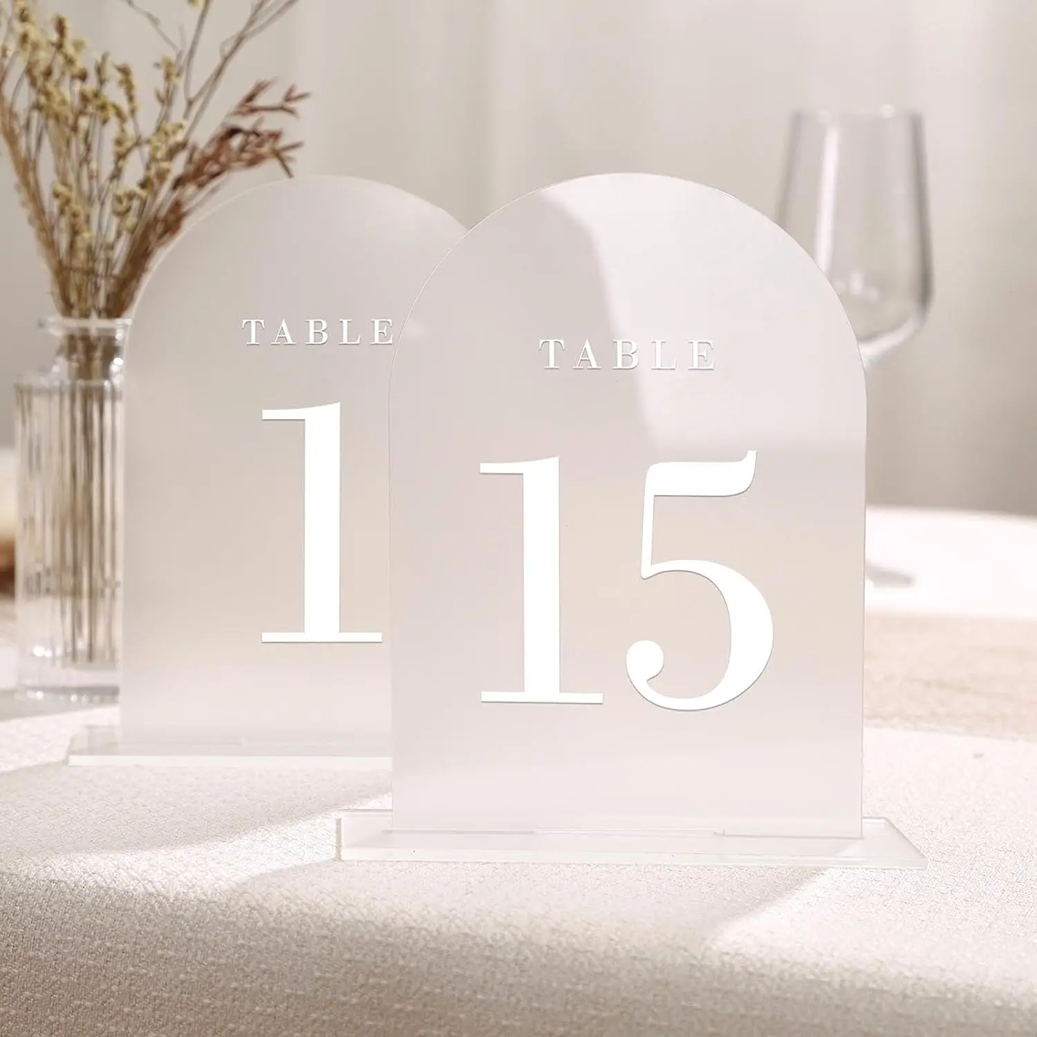 Custom Modern Wedding Decor Clear Acrylic Diy Table Numbers Display Stand Wedding Sign Holder