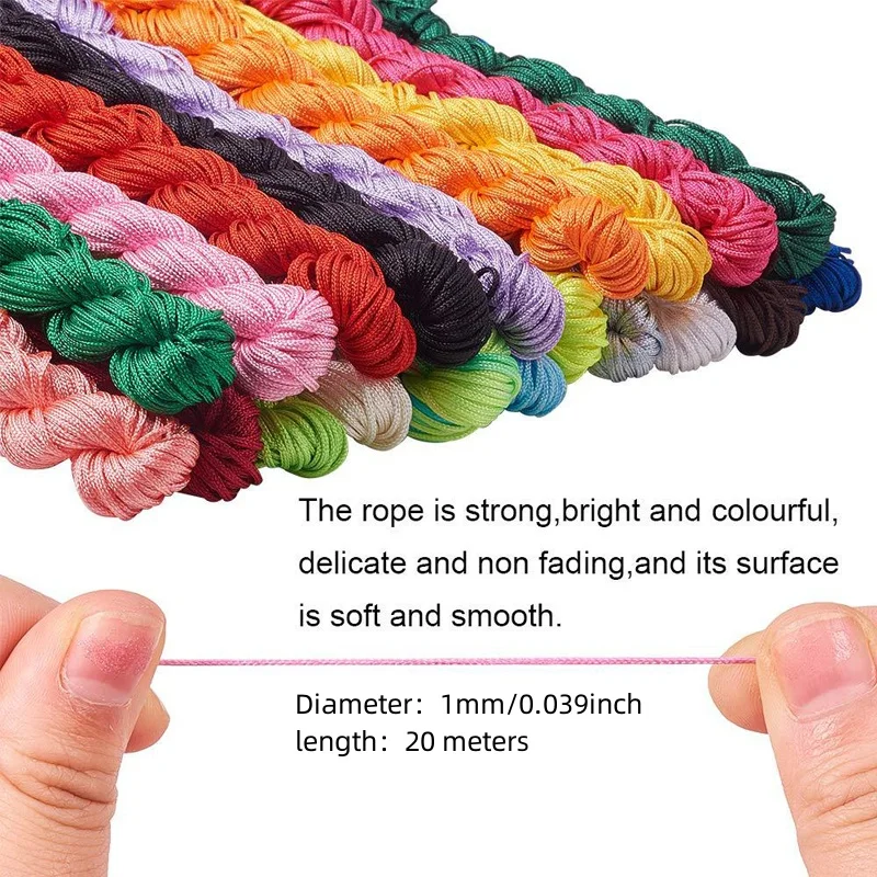 1mm/20m Jade Line Red Thread DIY Jewelry Chinese Knot Beading Wire Findings Nylon Slippers Bag Cord String DIY Slippers Bag
