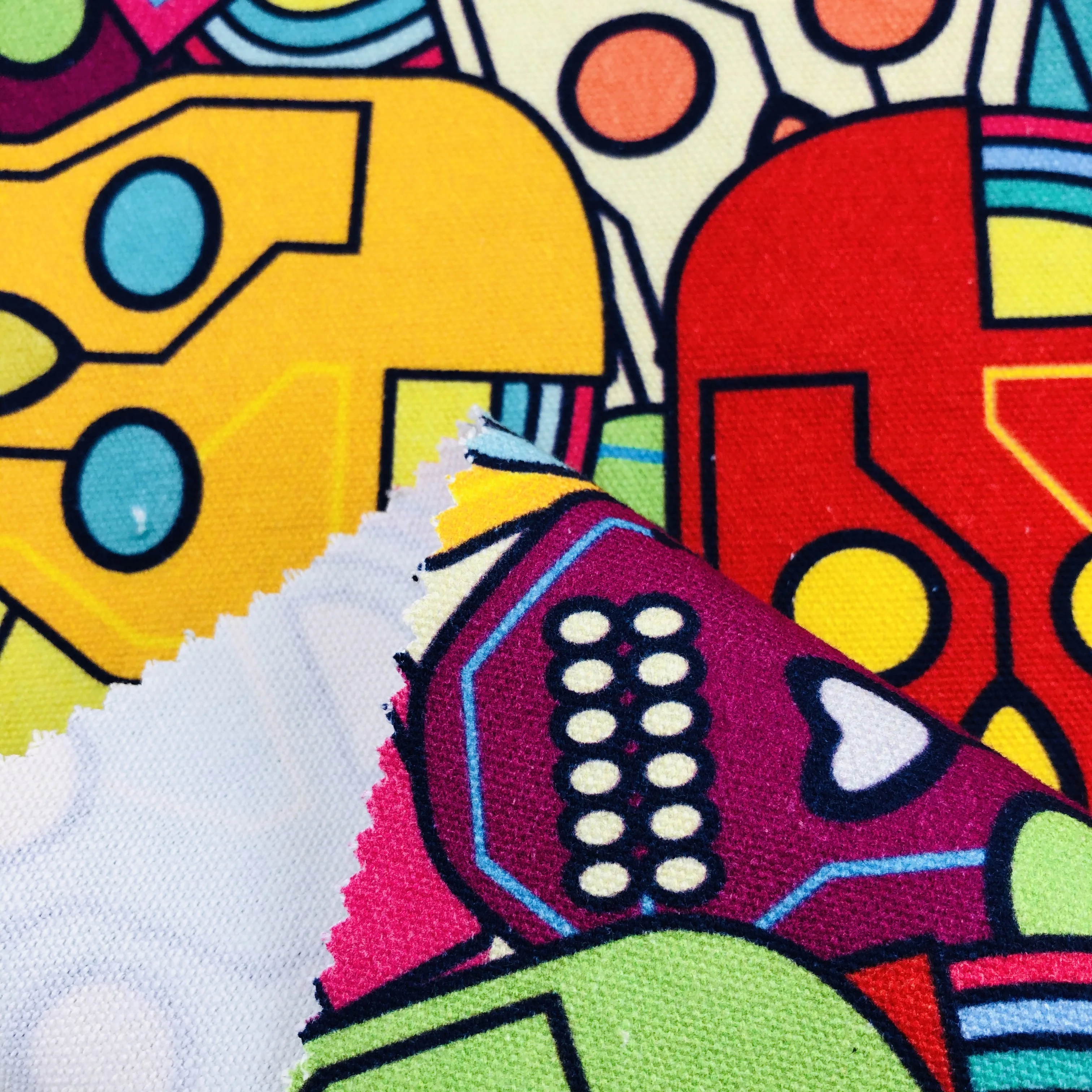 High Quality Custom Cartoon Cotton Character Design Printing Canvas Fabric for Shoes Bag