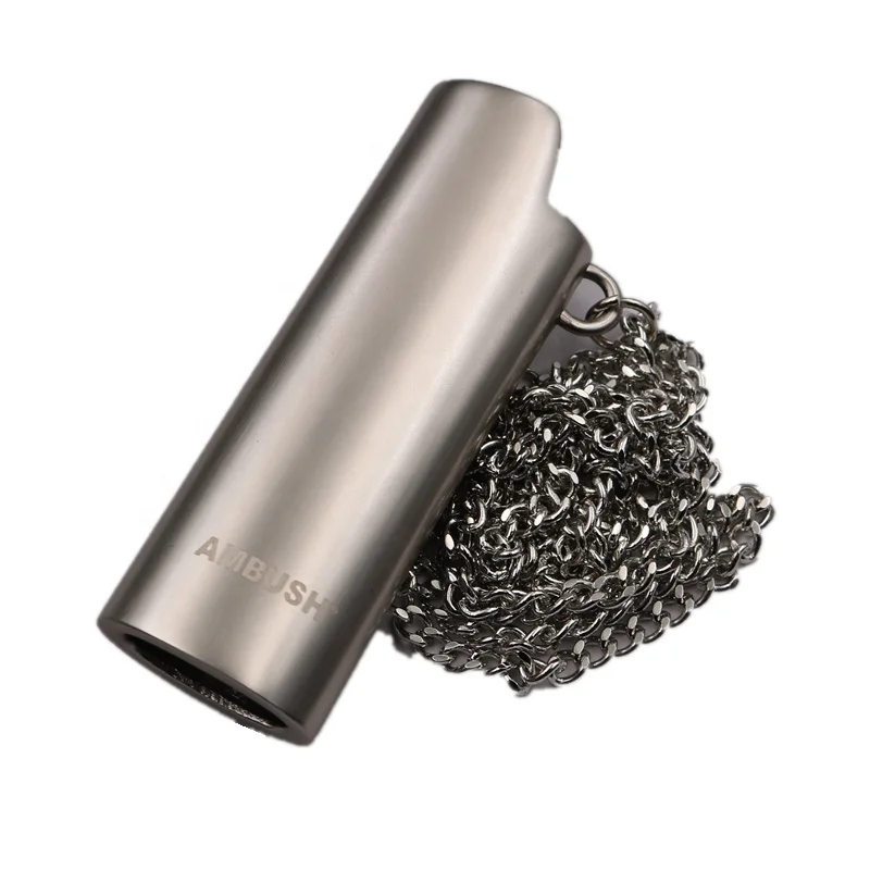 High Quality Custom logo Colorful metal zinc alloy J3 J5 Lighter Case with necklace