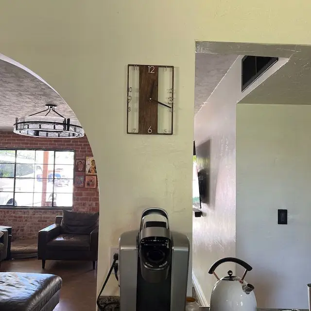 Square Wooden Wall Clocks with Silent Quartz Movement, Rustic Country Village Walnut Clocks