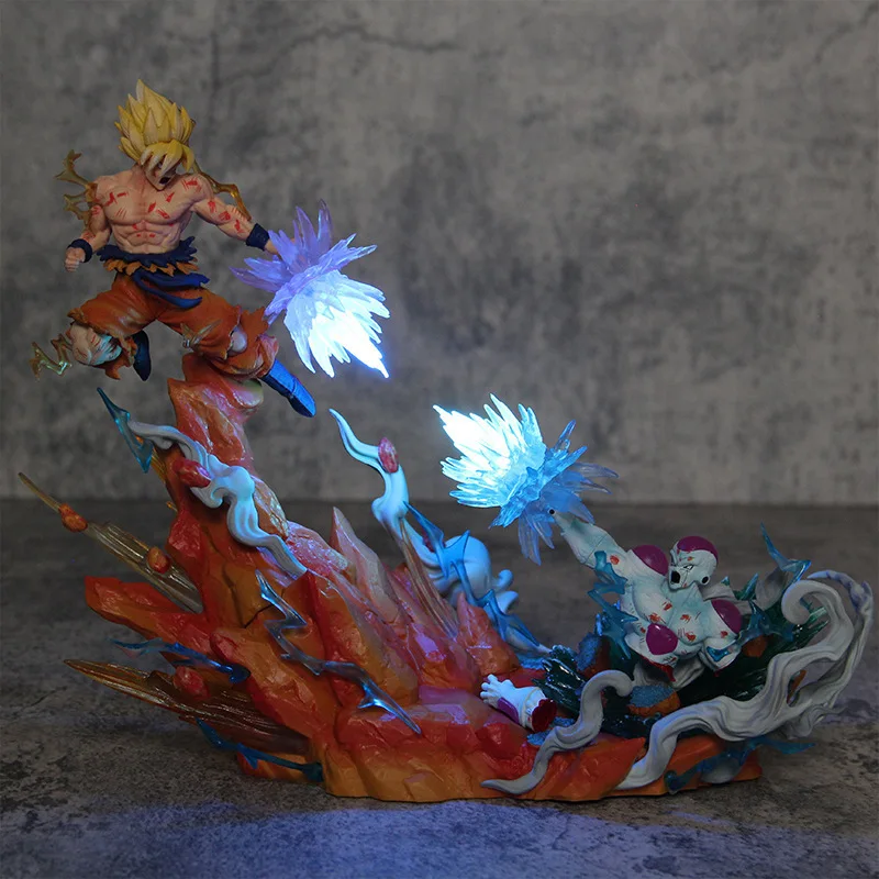 Zealed Goku VS Frieza Crafts Souvenirs Toys PVC doll Toy Luminous Figure Gift Anime Dragon Balls Action Figures