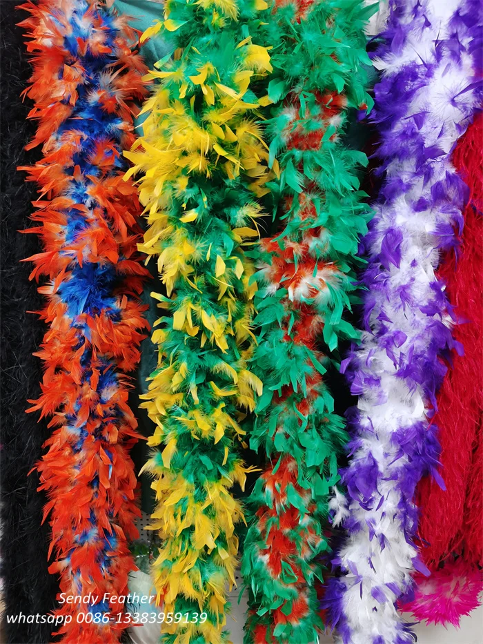 2 tone Chandelle Boa Decorative Turkey Feather Boa Great for Party, Halloween Costume, Christmas Tree