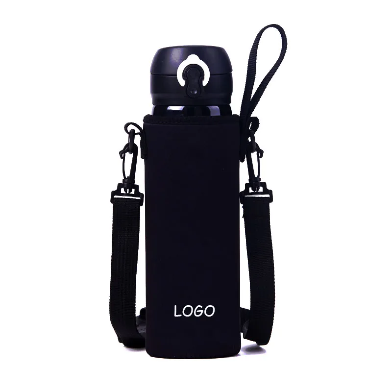 Customized OEM Neoprene Bottle Holder Carrier Bag with Shoulder Strap Water Bottle Pouch Sleeve