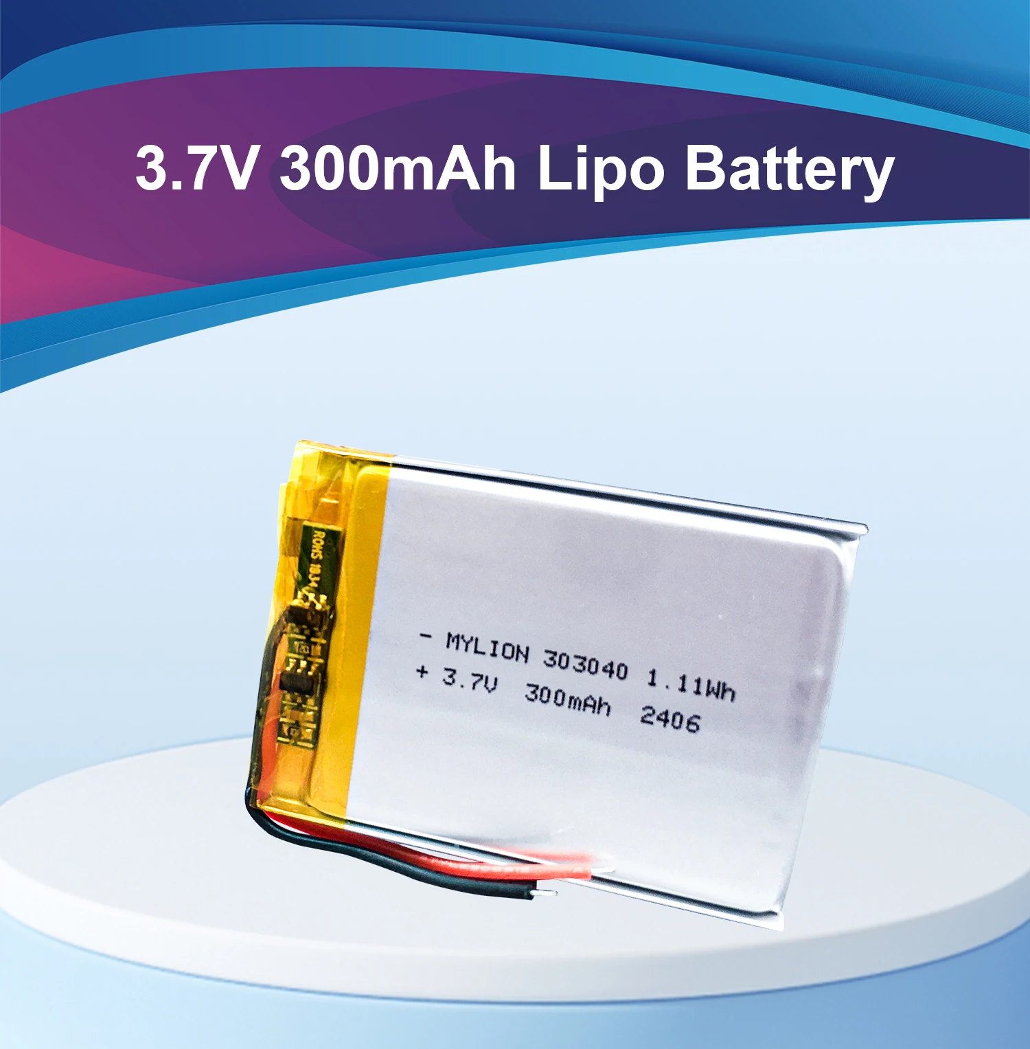 Высококачественная перезаряжаемая 3 7 В 300 мАч 1.11Wh Lipo батарея для бытовой электроники