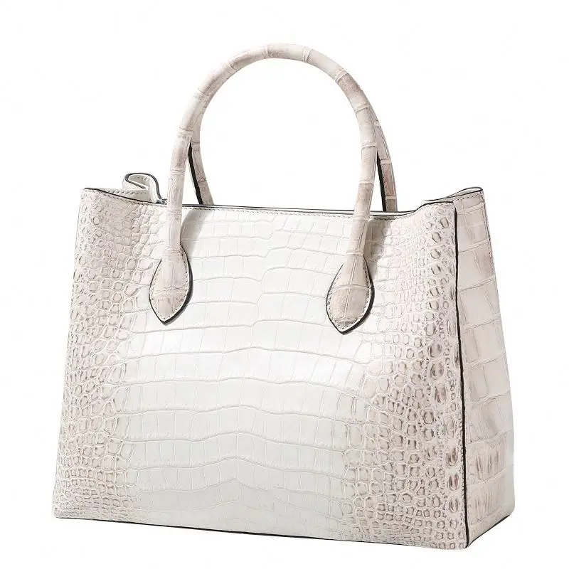 Woven Leather Handbag For Women, Small Bag Crocodile Pattern One Hand Black Embossed Handbags Brands Lady Design Vintage Genuine