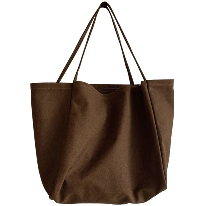 large capacity canvas bag women solid color tote bag fashion shopping bags