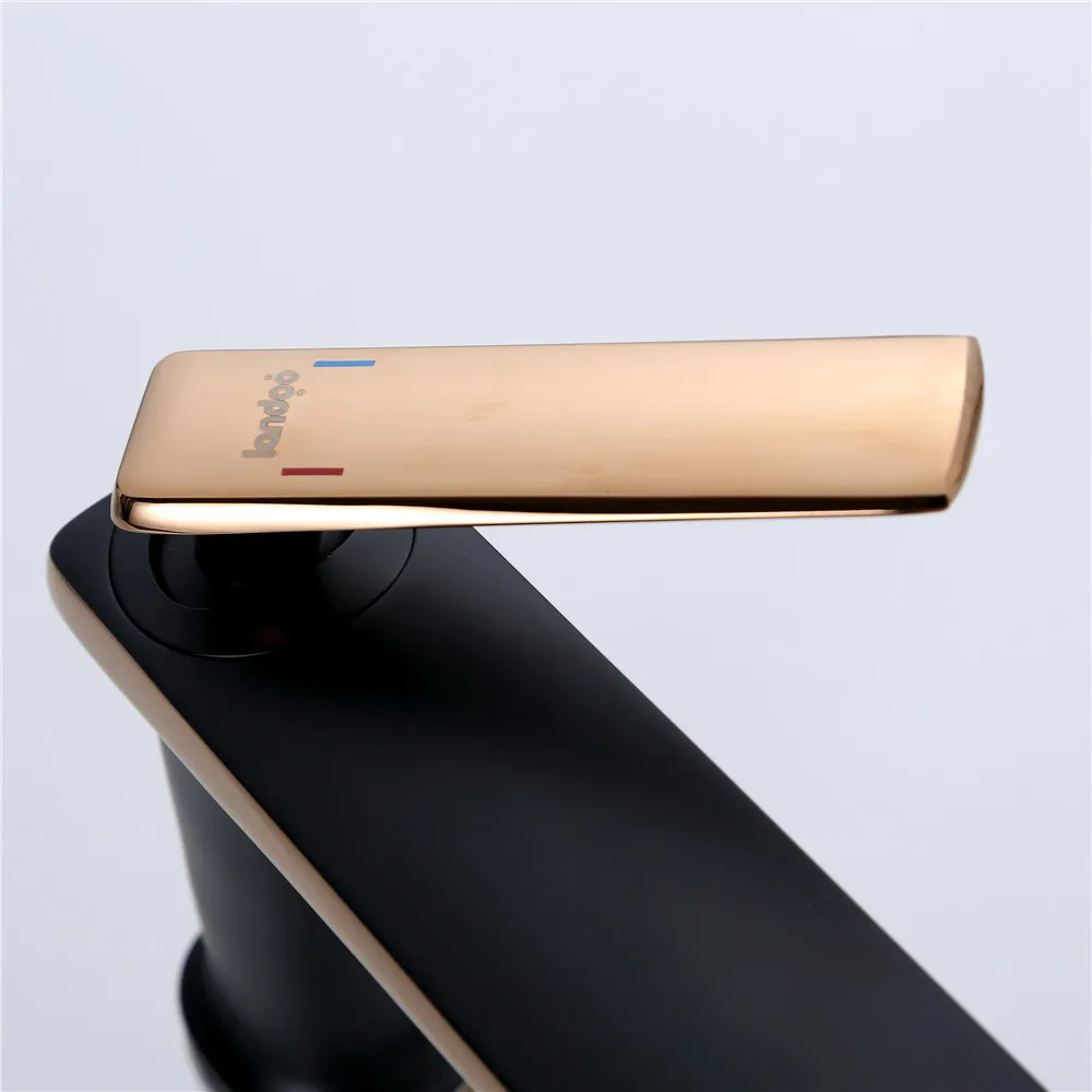 
Super luxury copper matte black hot water wash basin faucet mixer 