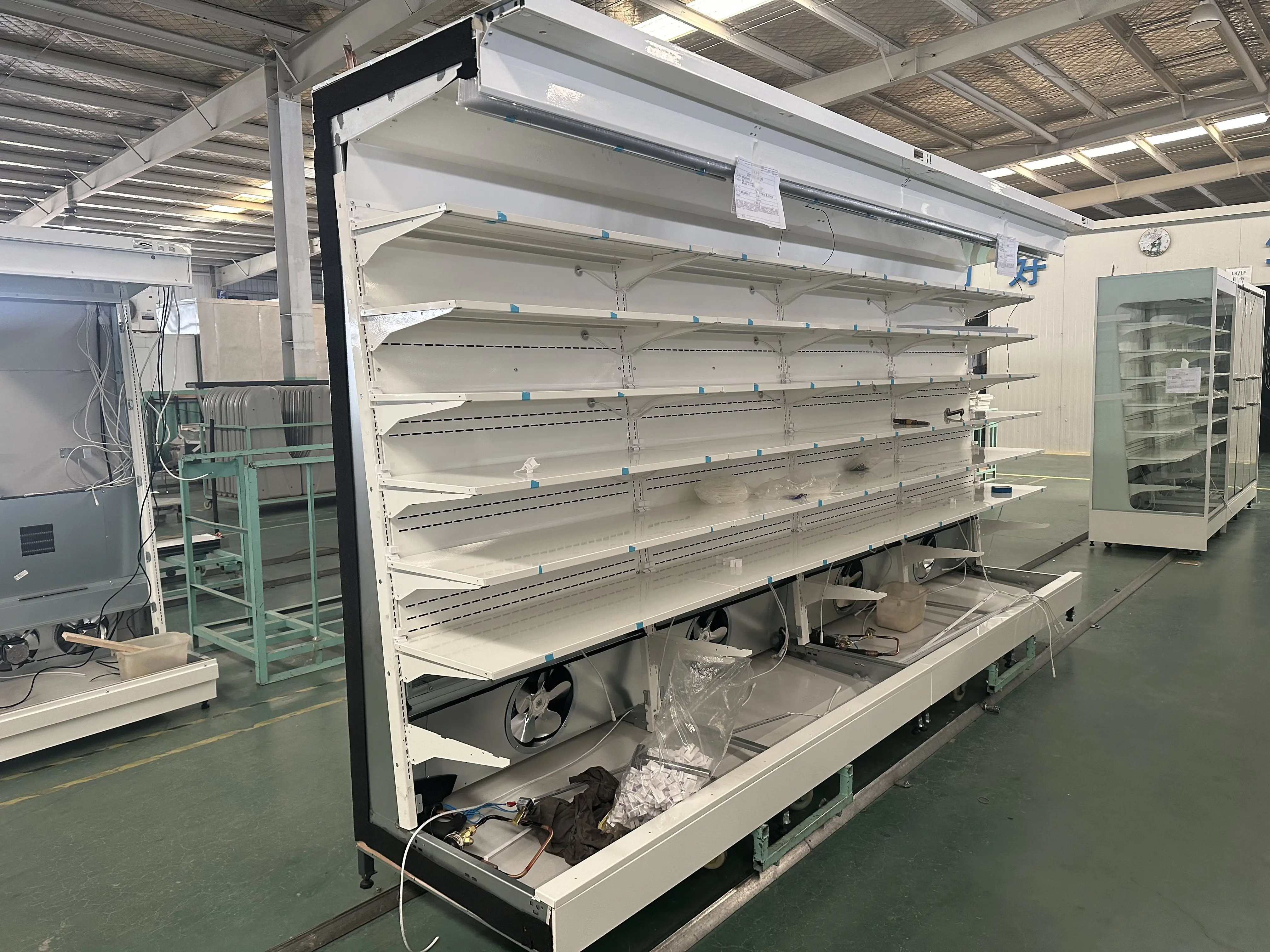 Kenkuhl remote air curtain vertail multideck display open chiller supermarket with glass door
