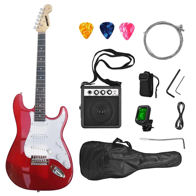 Electric Guitar Single Swing ST Series Set Professional Grade Adult Beginner Starter Electric Guitar Set