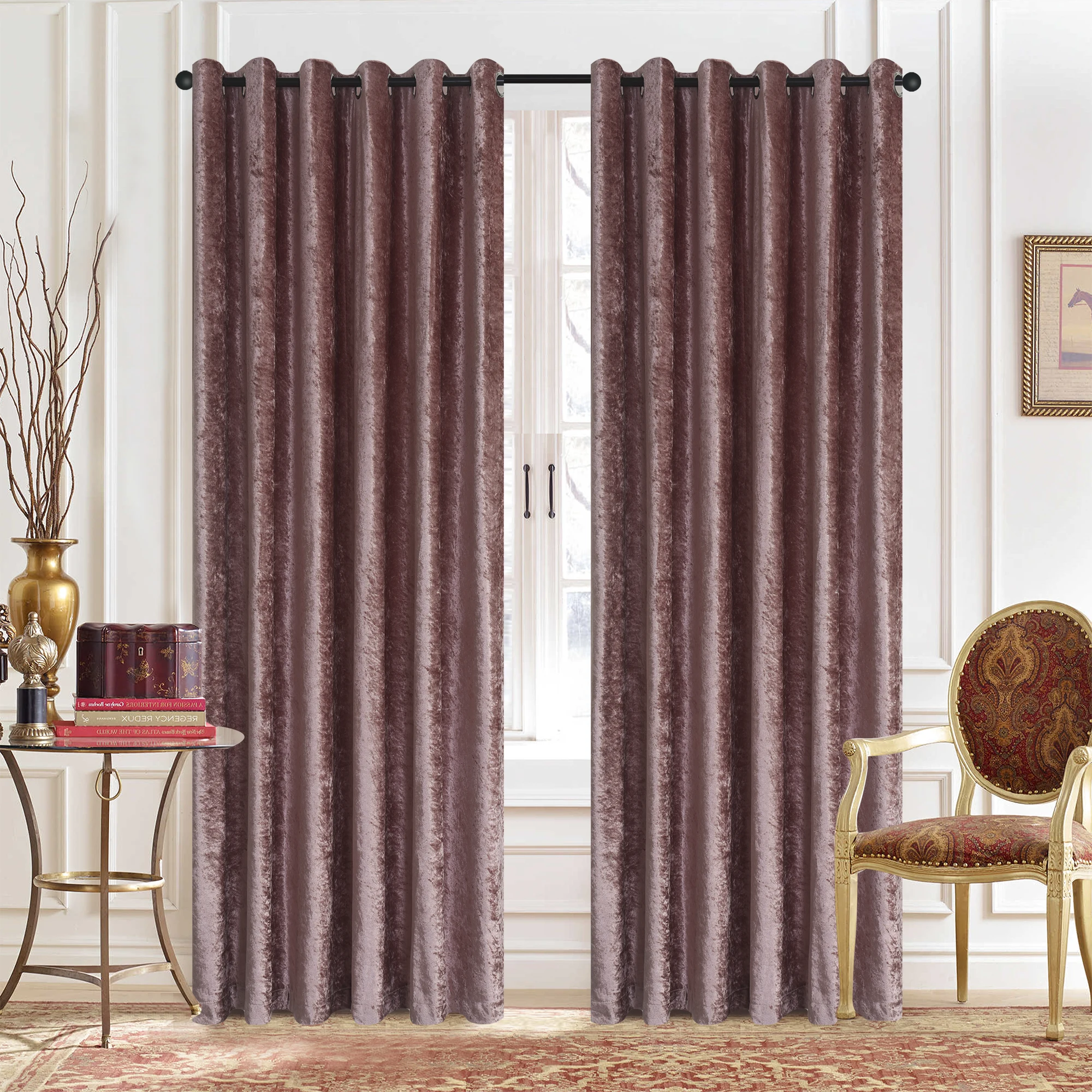 European blackout  grey velvet  curtain crushed velvet curtains velvet luxury