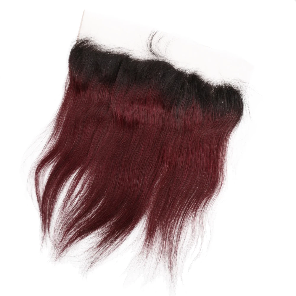 
Top Grade Real Virgin Indian Human Hair 1b/99j High End Ear To Ear Straight 13x4 Lace Frontal 